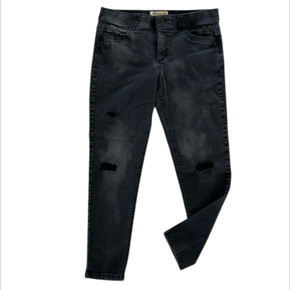 Democracy Ab technology size 12 black wash skinny jeans busted knee - Picture 1 of 11
